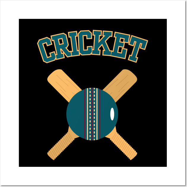 Retro Cricket Wall Art by FullOnNostalgia